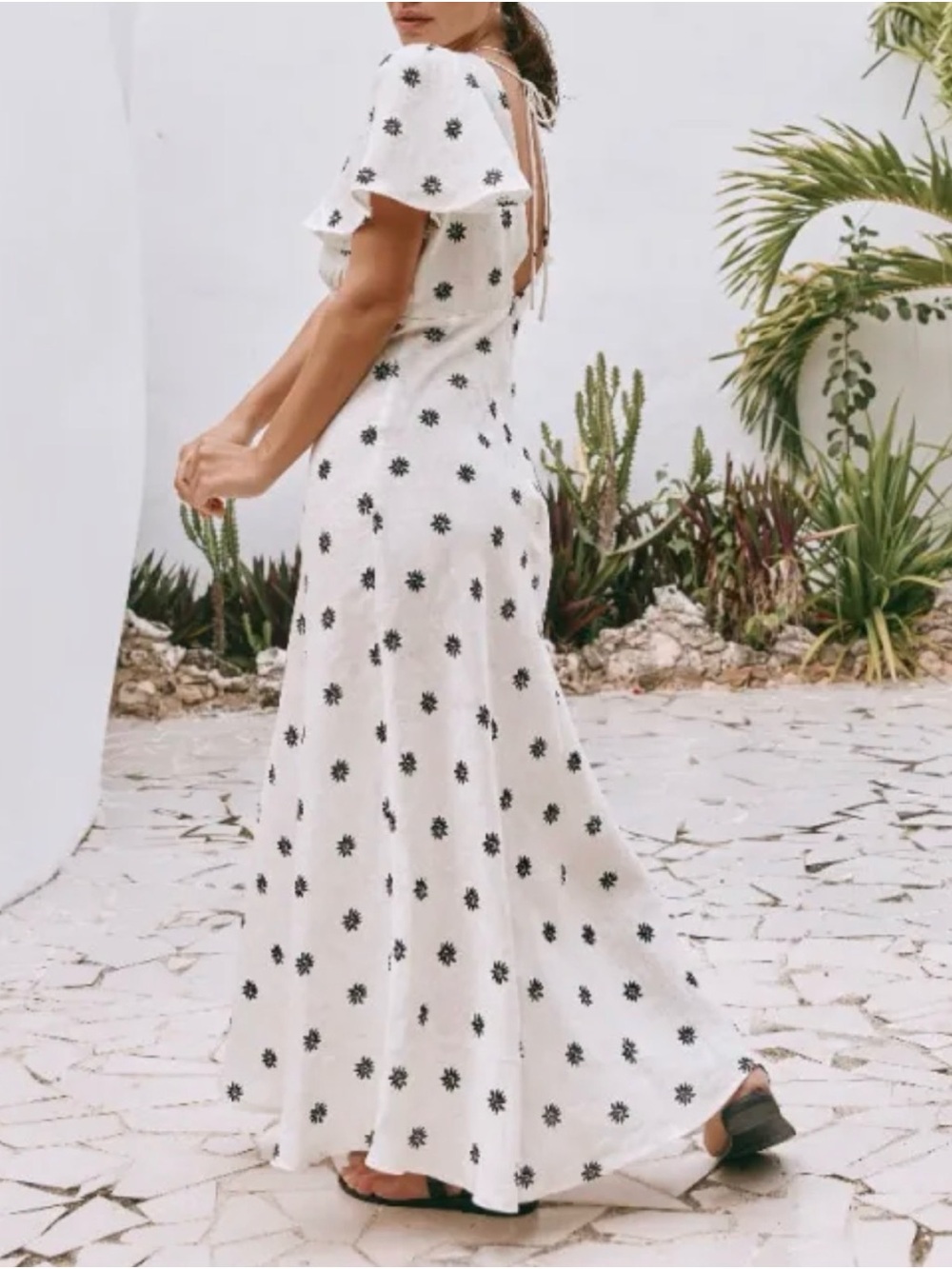 NWT VRG Grl Summer Nostalgia Linen Cream Bias Maxi Bloom Dress 8